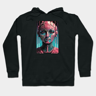 Futurism Dystopian Abstract Modern Portrait Art Hoodie